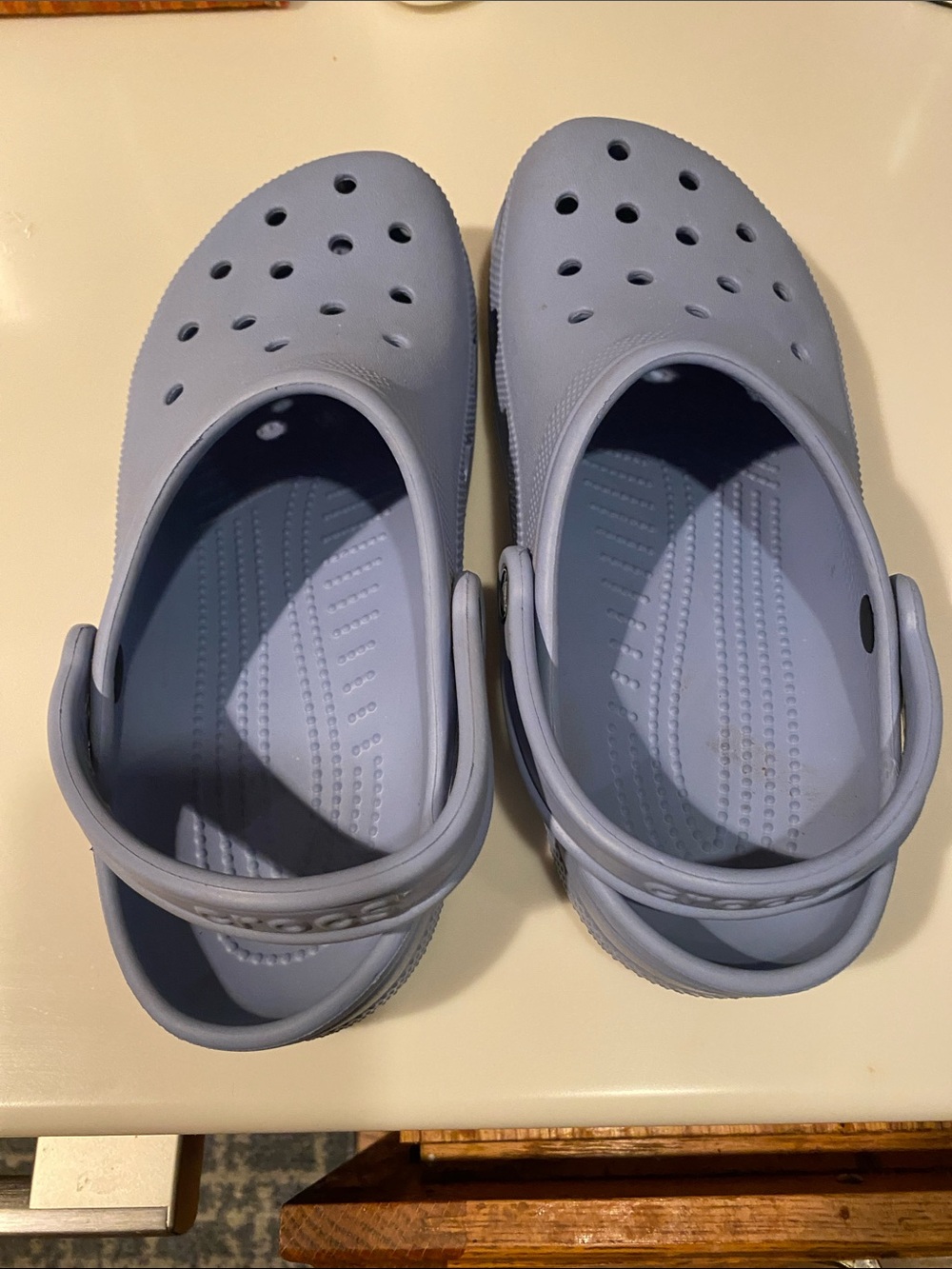 Ladies powder blue classic croc clogs